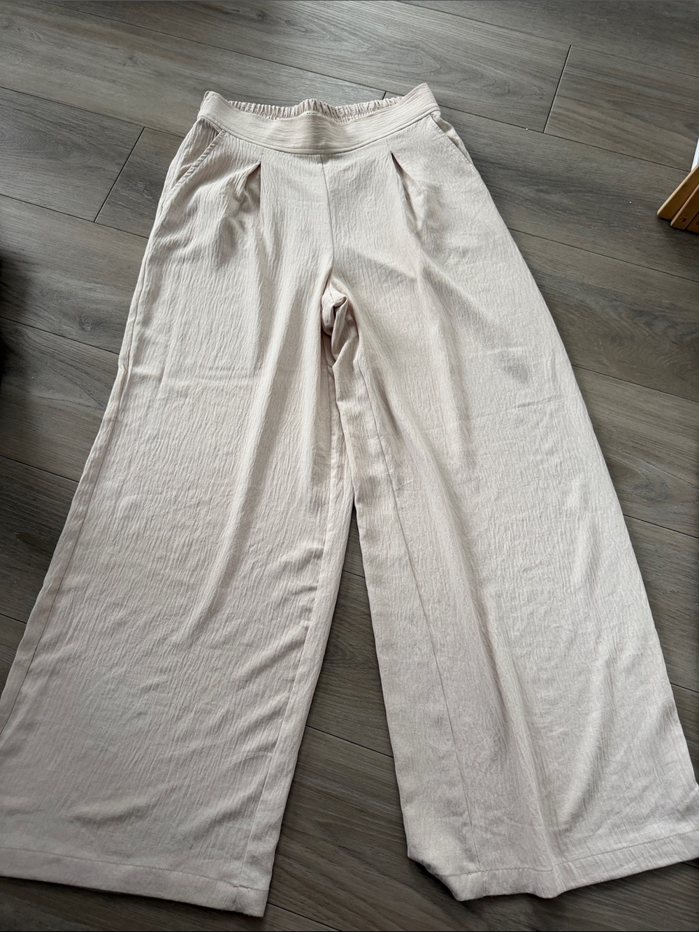 Max Studio Cream Wide-Leg Pull-On Pants